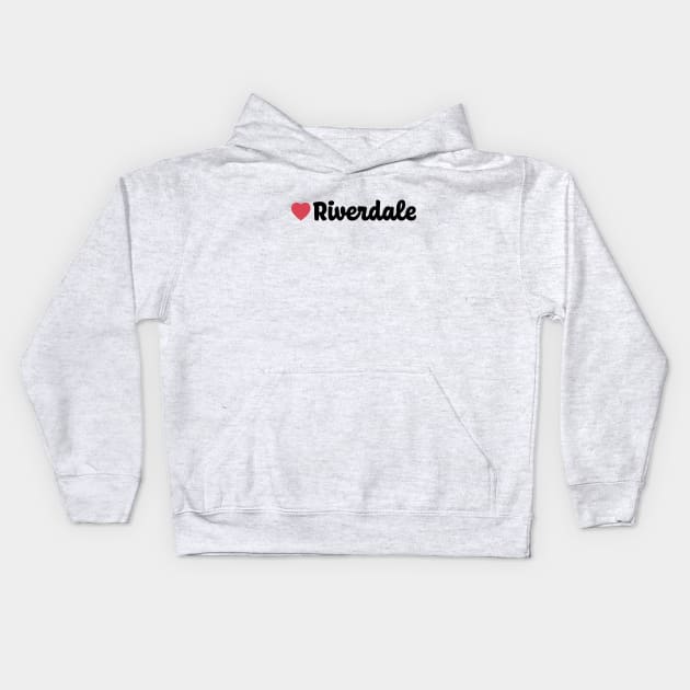 Riverdale Heart Script Kids Hoodie by modeoftravel